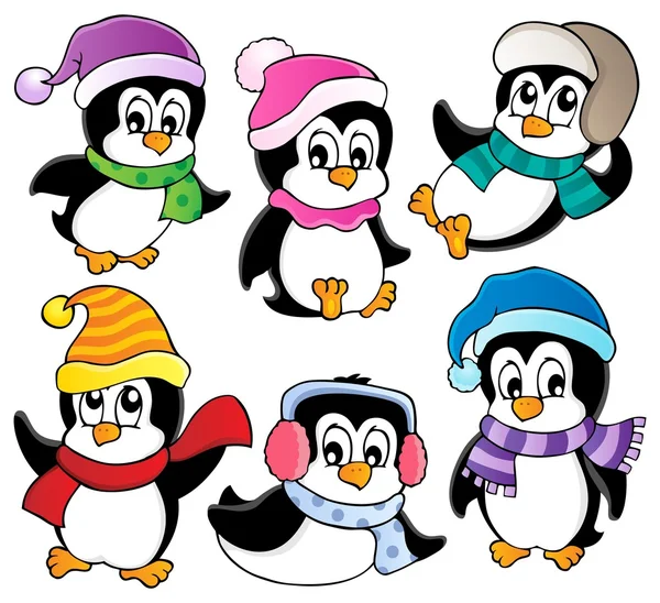 Colección de pingüinos lindos 3 — Vector de stock