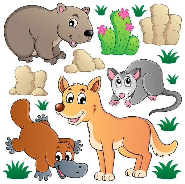 Australian wildlife fauna set 1 Royalty Free Stock Illustrations