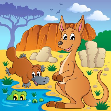 Australian animals theme 4 clipart