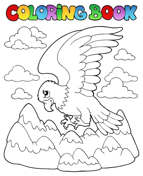 Livre à colorier oiseau image 2 — Image vectorielle