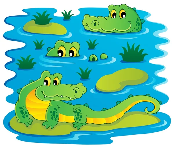 Image with crocodile theme 1 — Stock Vector