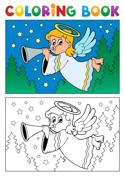 Coloring book angel theme image 4 — Stock Vector