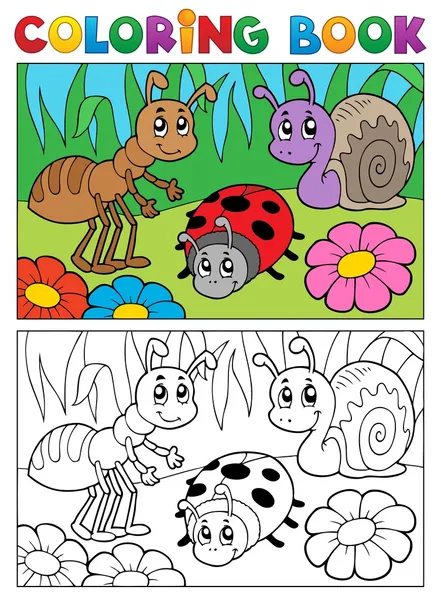 Coloriage livre bugs thème image 5 — Image vectorielle