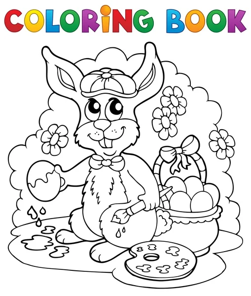 Obarvení kniha králík téma 3 — Stockový vektor