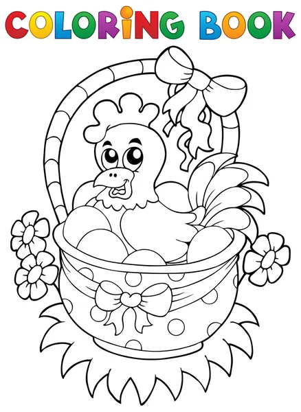 Coloring book with Easter theme 8 — Stock Vector