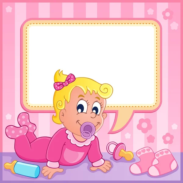 Baby flicka temabild 1 — Stock vektor