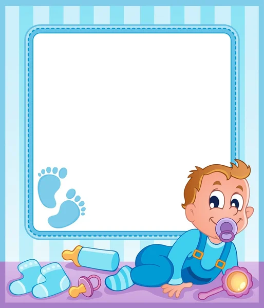Baby theme frame 1 — Stock Vector