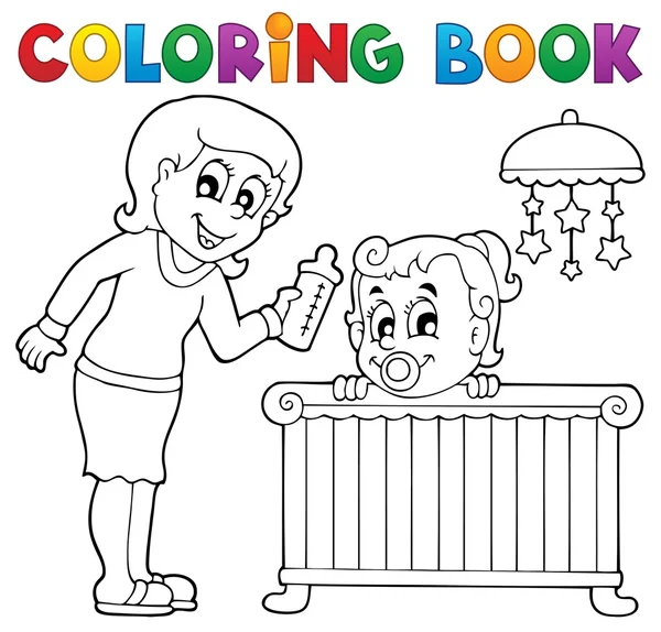 Libro da colorare bambino tema immagine 1 — Vettoriale Stock