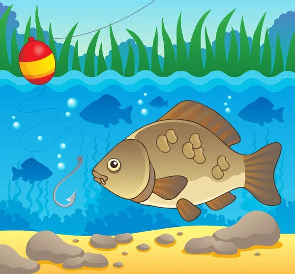 Imagen del tema de los peces de agua dulce 2 — Vector de stock