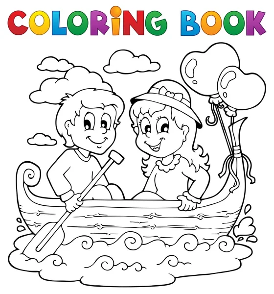 Coloring book love theme image 1 — Stock Vector