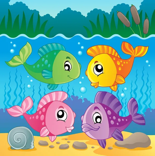 Freshwater fish theme image 7 — Stock Vector