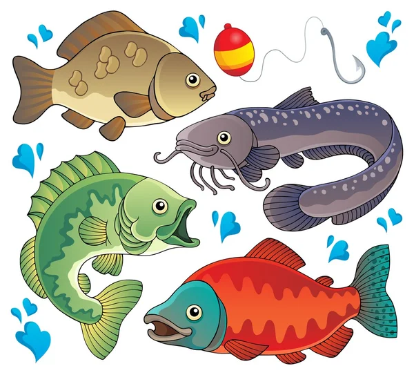 Various freshwater fishes 2 — Stock Vector