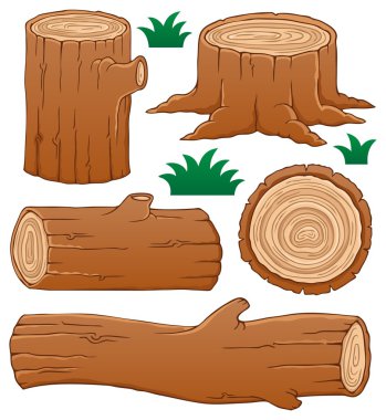 Log theme collection 1 clipart