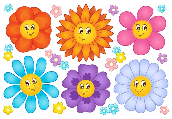 Colección de flores de dibujos animados 2 — Vector de stock