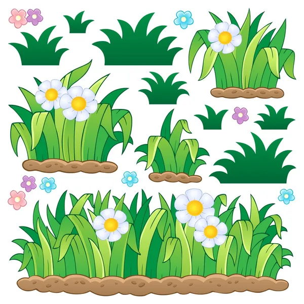 Leaves and grass theme image 2 — Stock Vector