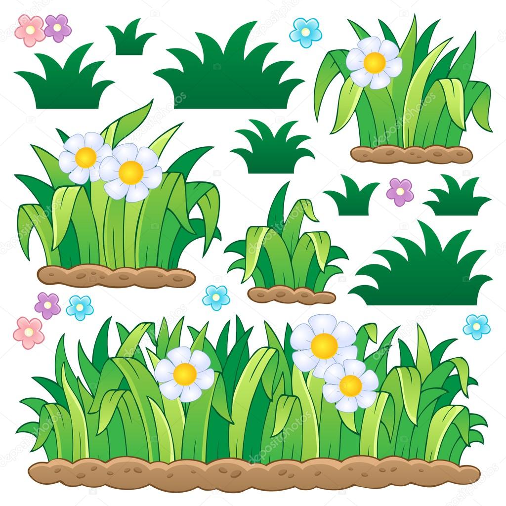 Hojas y hierba tema imagen 2 — Vector de stock © clairev #21238583