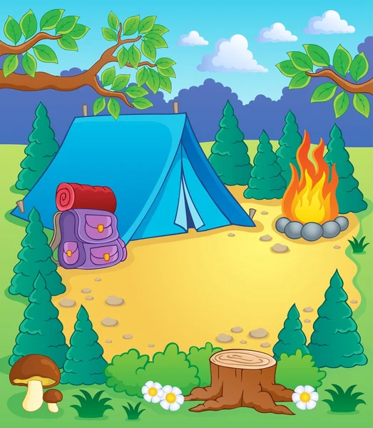 Campamento tema imagen 1 — Archivo Imágenes Vectoriales