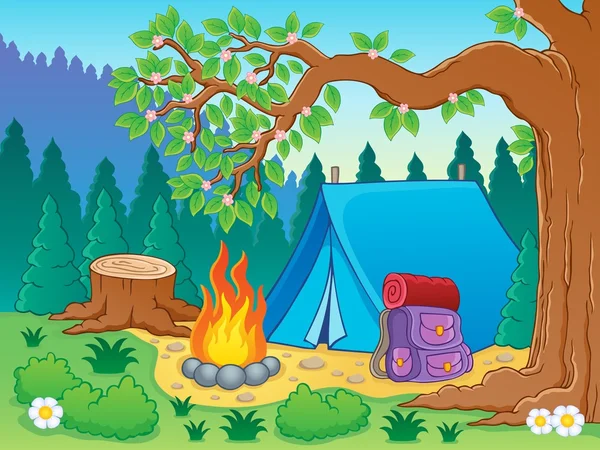 Campamento tema imagen 2 — Vector de stock