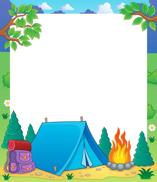 Camping tema quadro 1 — Vetor de Stock