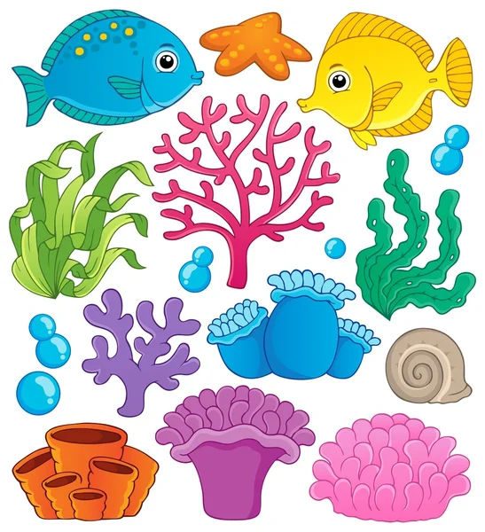 Coral reef téma gyűjtemény 1 — Stock Vector