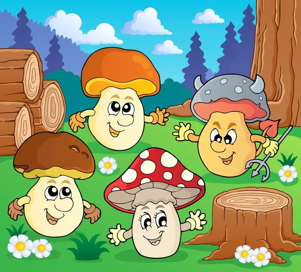 Mushroom tema imagen 3 — Vector de stock