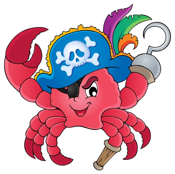 Pirate crab theme image 1 — Stock Vector