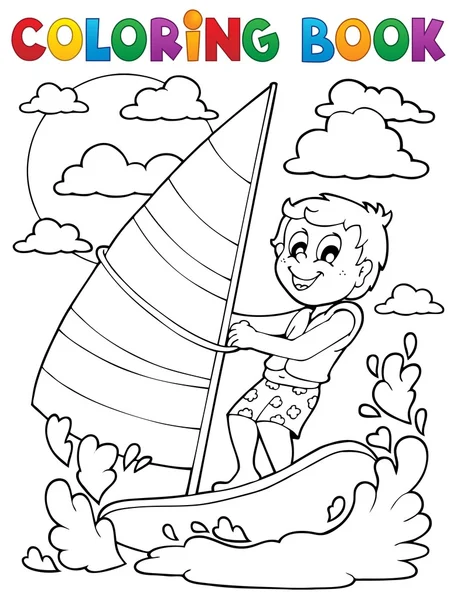 Coloring book water sport theme 1 — Stock Vector