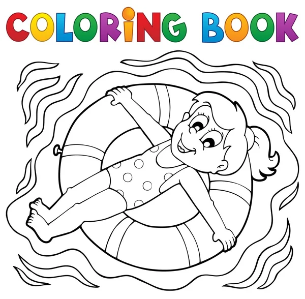 Libro para colorear tema deporte acuático 4 — Vector de stock