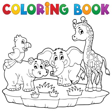 Coloring book African fauna 2 clipart