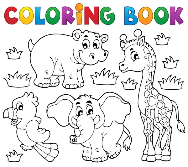 Coloring book afrikanska djur 1 — Stock vektor