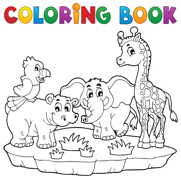 Coloring book afrikanska djur 2 — Stock vektor