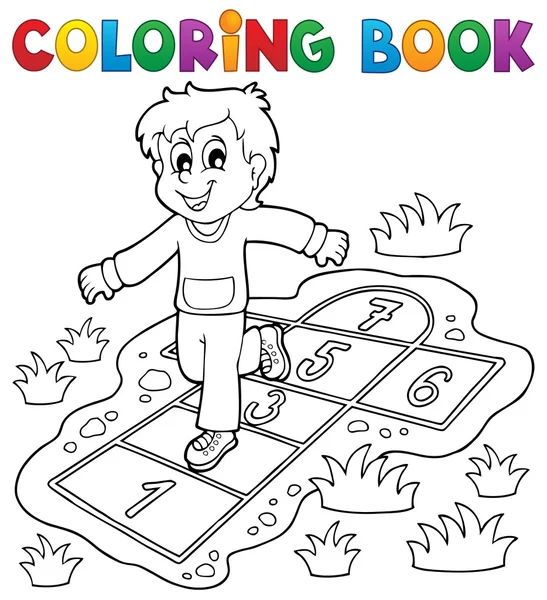 Libro da colorare bambini giocare tema 4 — Vettoriale Stock