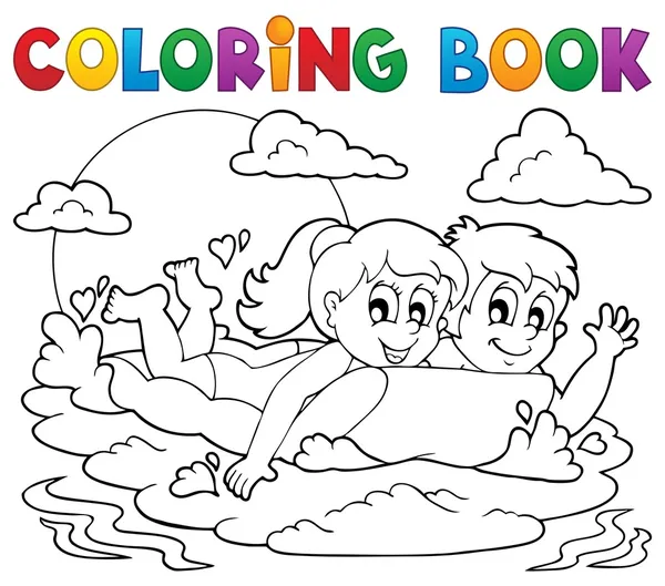 Libro da colorare estate attività 1 — Vettoriale Stock