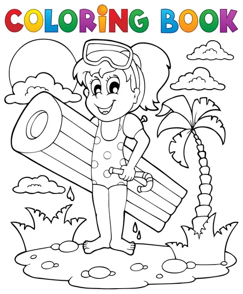 Coloring book summer activity 2 — Stock Vector