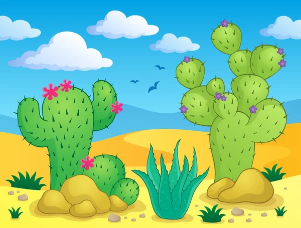 Cactus temabild 2 — Stock vektor