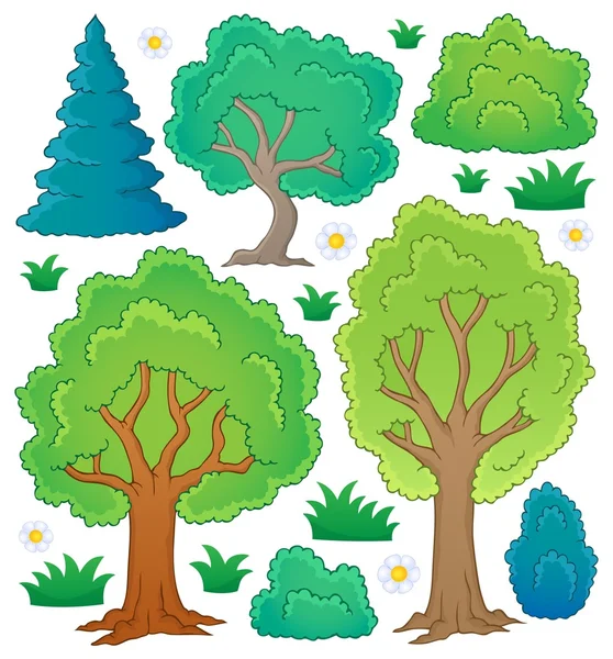 Tree theme collection 1 — Stock Vector