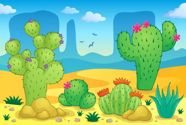 Imagen del tema del desierto 2 — Vector de stock