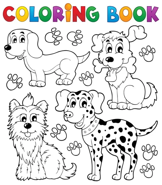 Libro para colorear tema perro 5 — Vector de stock