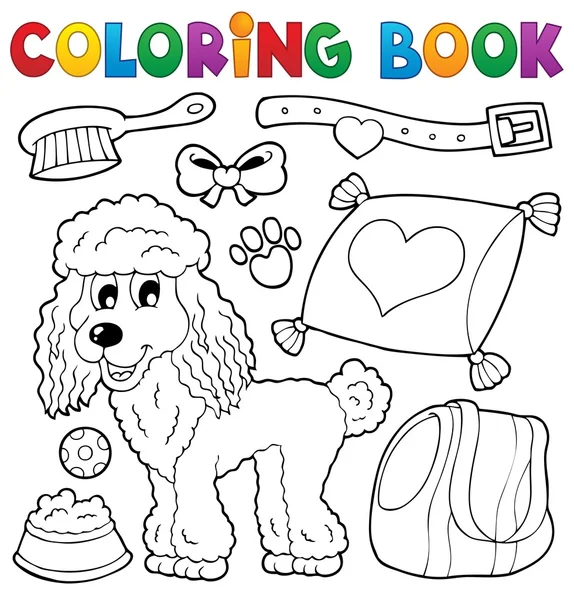 Kolorowanie książki pies tematu 4 — Wektor stockowy