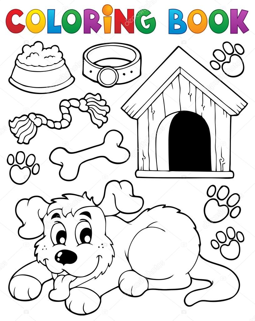 Download Coloring Book Dog Theme 2 Vector Image By C Clairev Vector Stock 26330071