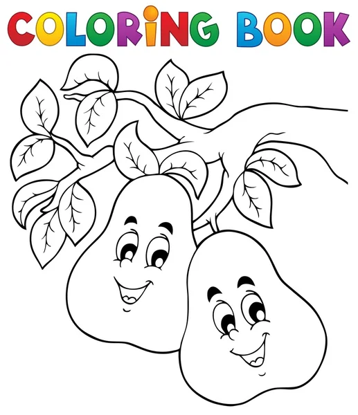 Coloring book fruit theme 2 — Stock Vector