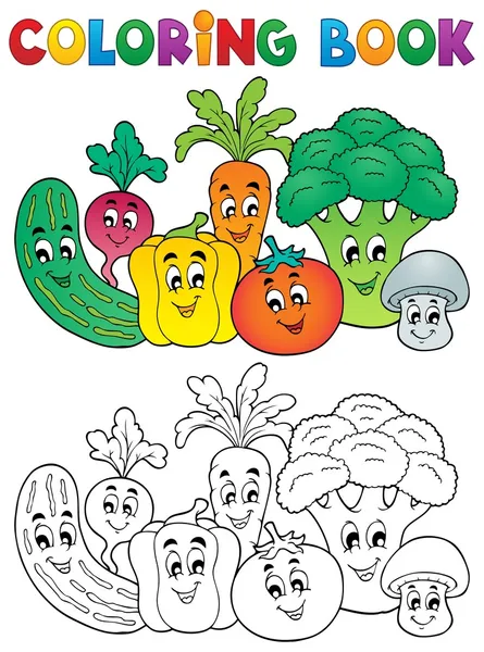 Libro para colorear tema vegetal 2 — Vector de stock