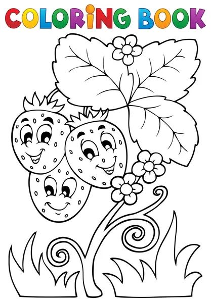 Coloring book fruit theme 4 — Stock Vector