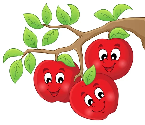 Imagen con manzanas 1 — Vector de stock