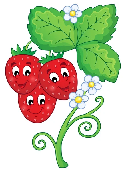 Image avec le thème de fraise 1 — Image vectorielle