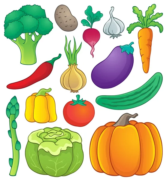 Gemüse Themensammlung 1 — Stockvektor