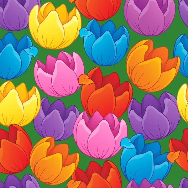 シームレスな背景の花の咲くトピック 3 — ストックベクタ