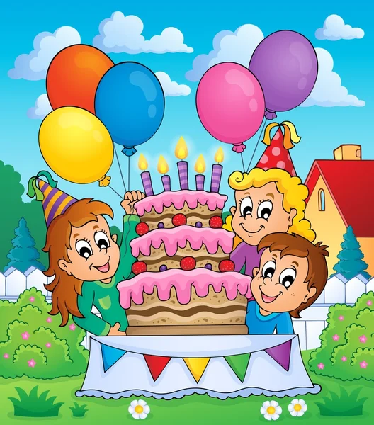 Niños fiesta tema imagen 5 — Vector de stock