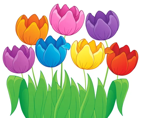 Εικόνα με θέμα λουλουδιών τουλίπα 4 — Διανυσματικό Αρχείο