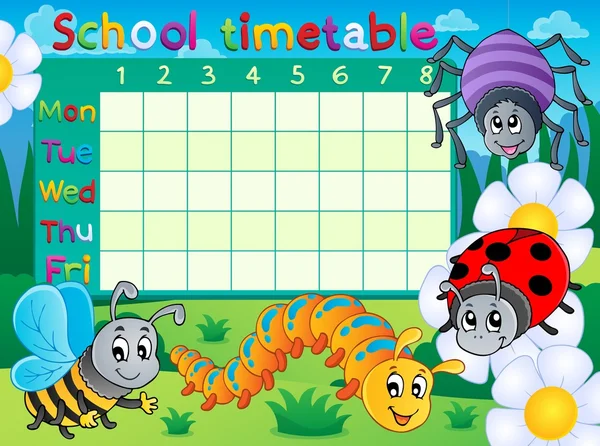 School tijdschema onderwerp afbeelding 6 — Stockvector